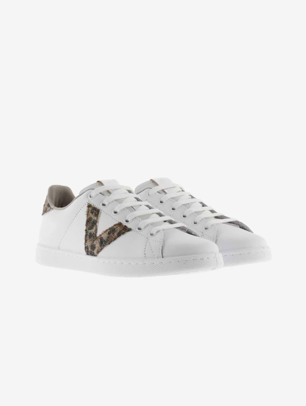 Victoria Tenis Piel & Virutas Glitter Taupe