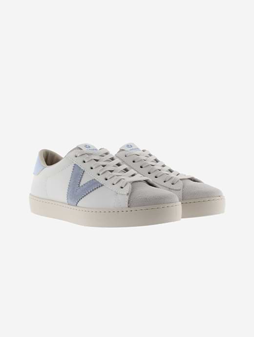 Victoria Unisex Berlin Piel & Serraje Trainer Cielo 