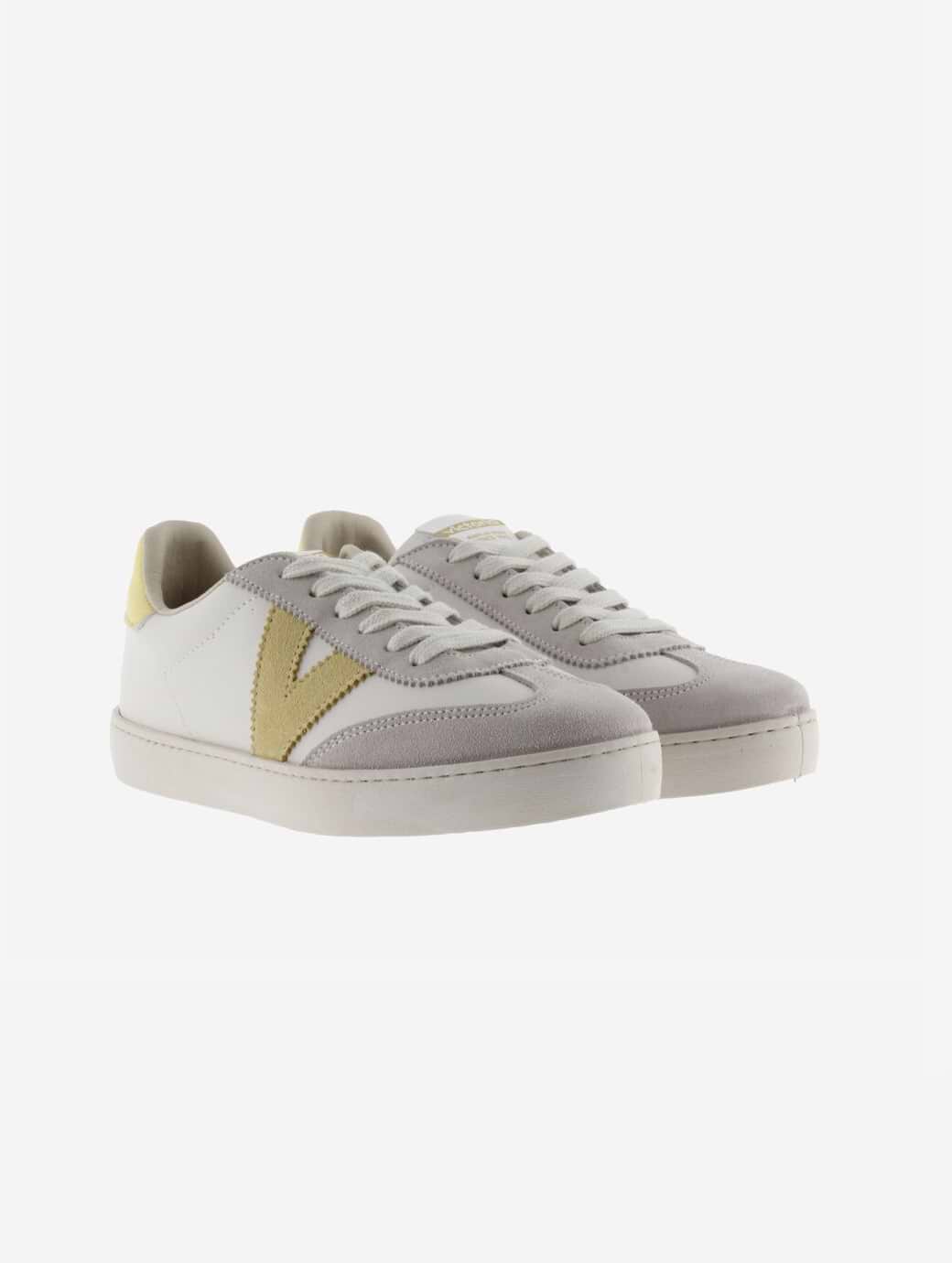 Victoria Women's Berlin Ciclista Efecto Piel & Serraje Trainer Yellow