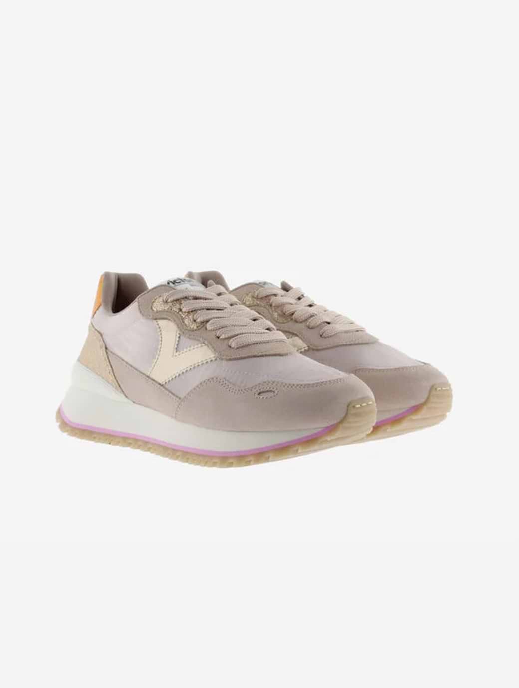 Victoria Women's Viento Nylon/Serraje & Metal Trainer Nude