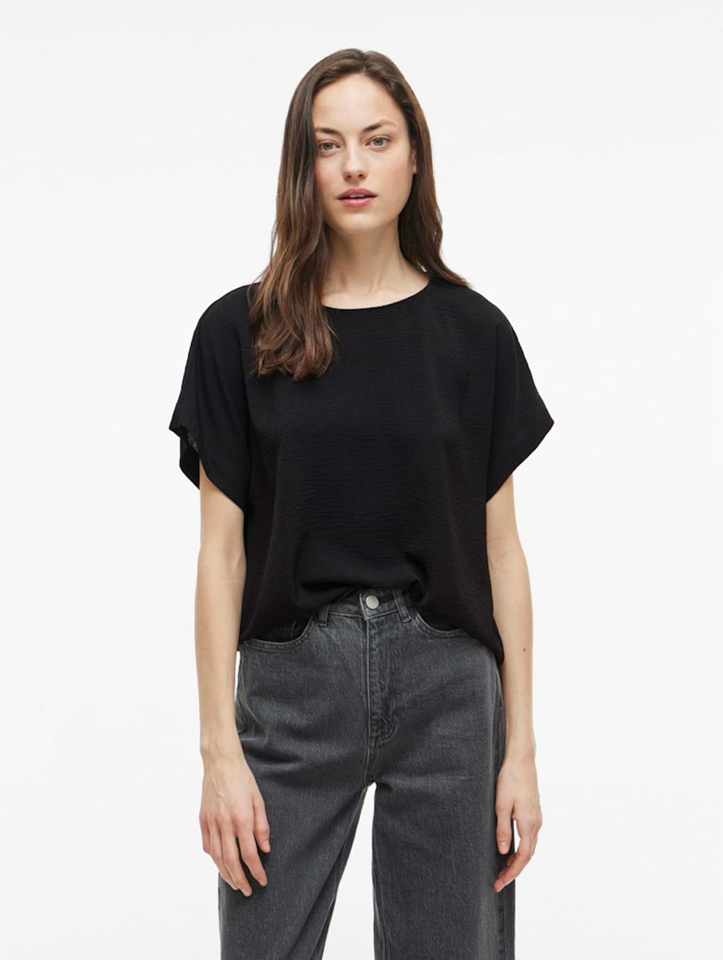 Vila Josa Short Sleeve Top Black Beauty