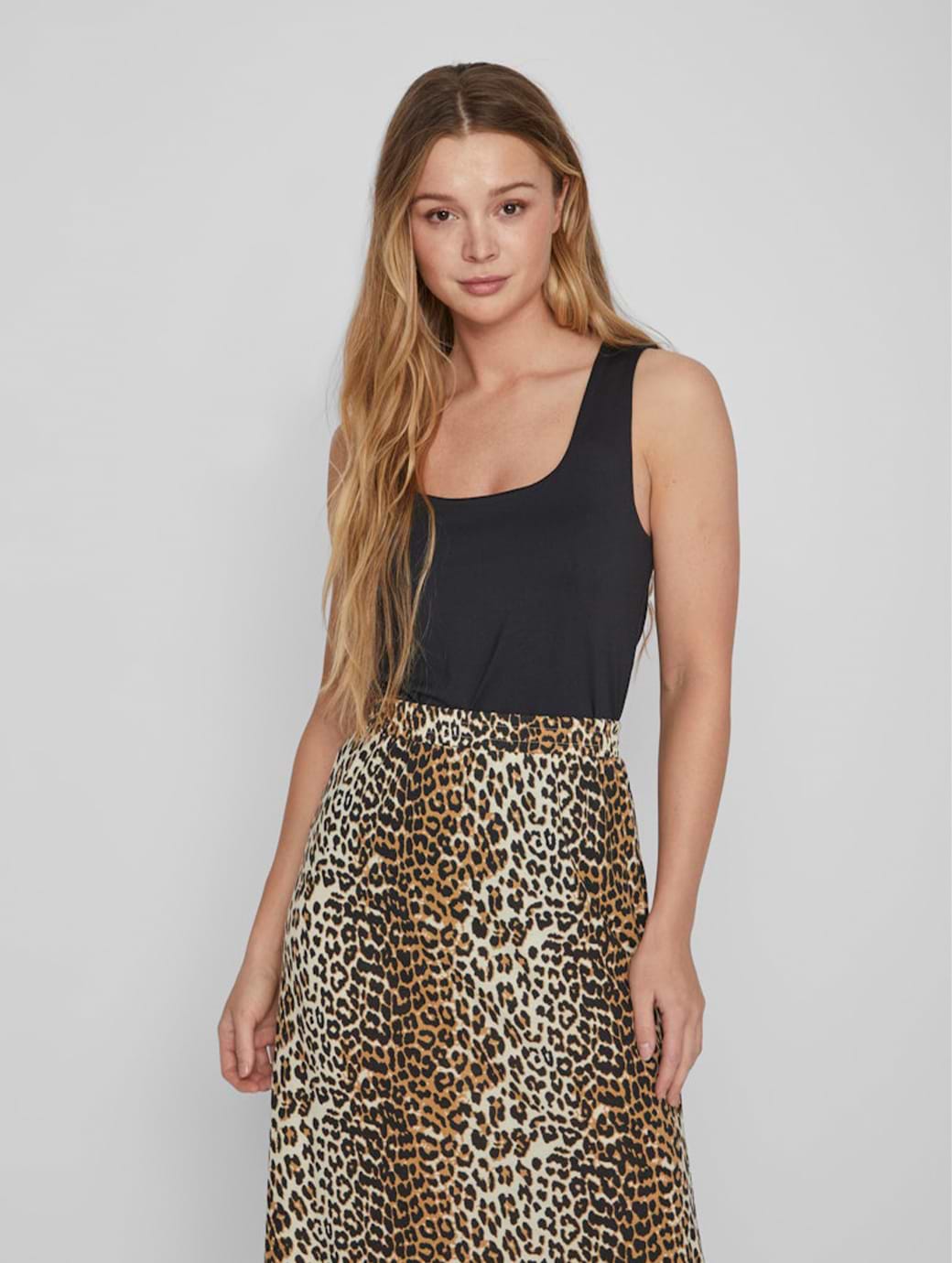 Vila Kenza U-Neck Sleeveless Tank Top Black