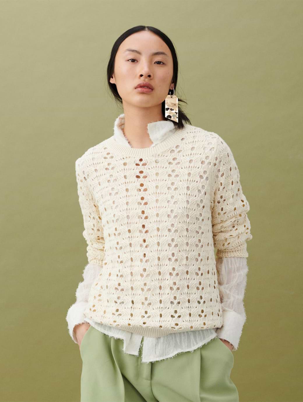 Vila Paula Long Sleeve O-neck Knit Top Birch