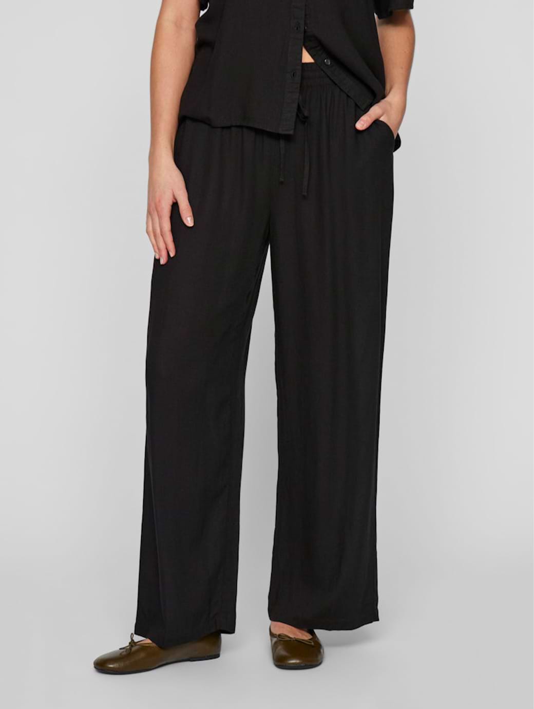 Vila Pricil Relaxed Waist 7/8 Pant Black