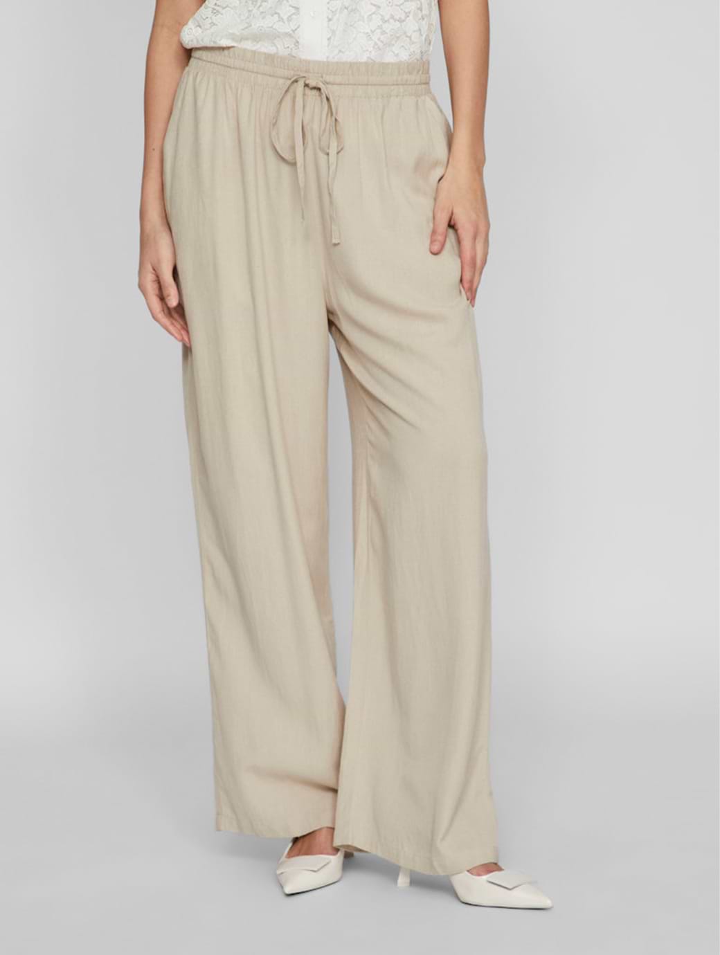 Vila Pricil Relaxed Waist 7/8 Pant Feather Gray