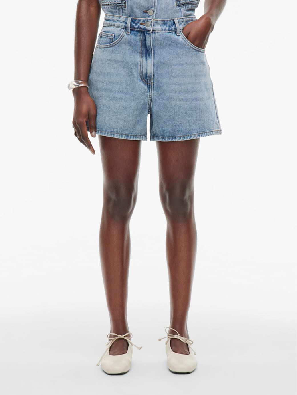 Vila Rouge Edit Women's Jolie Heavyweight Denim Shorts Light Blue