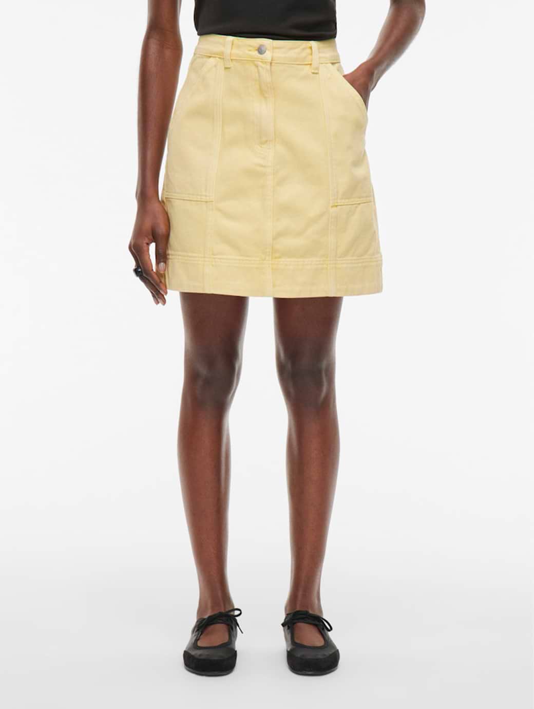Vila Rouge Edit Women's Jolie Heavyweight Short Denim Skirt Pineapple Slice