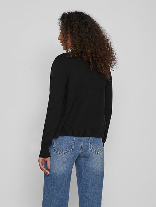 Vila Viril Short Long Sleeve Cardigan Black
