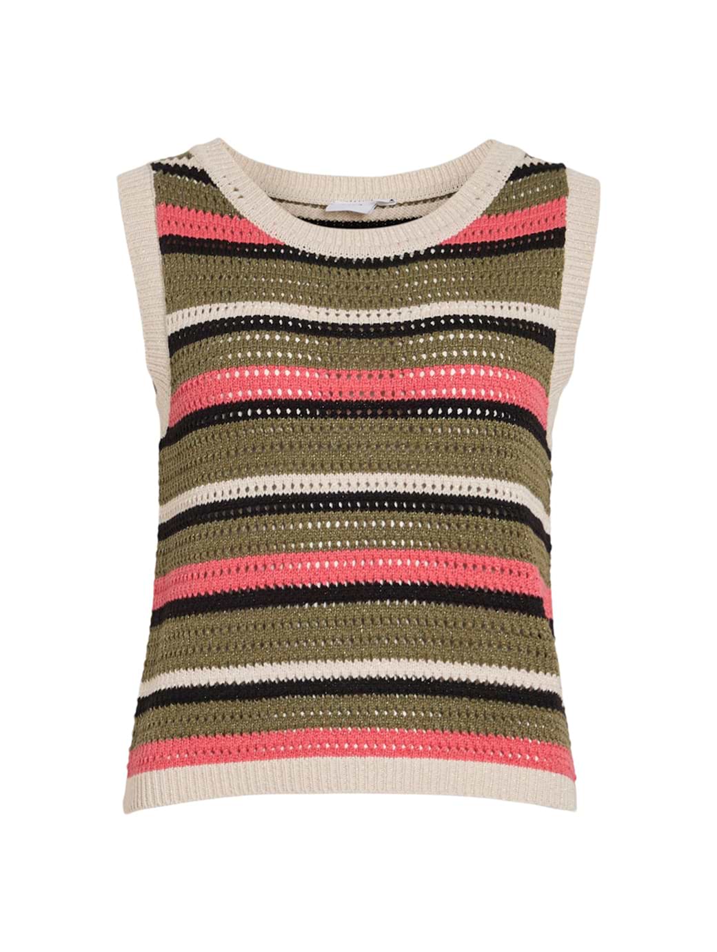 Vila Women's Dulipa O-neck Sleeveless Glitter Knit Top Birch Multi