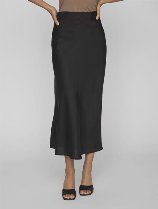 Vila Women's High Waist Maxi Skirt Black
