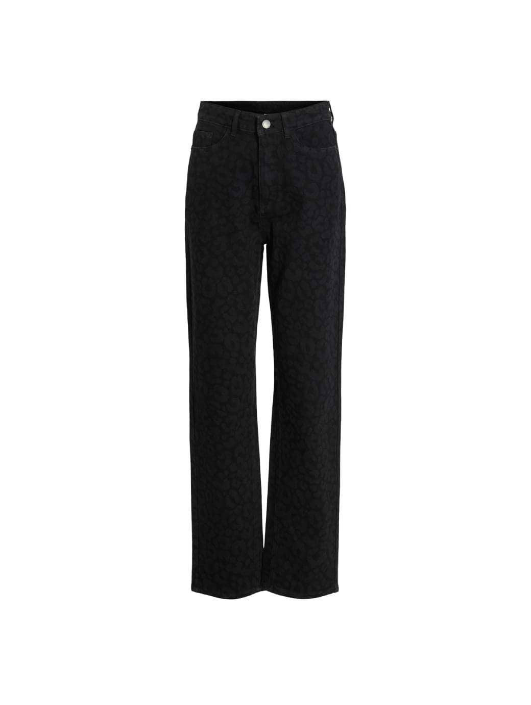 Vila Women's Kelly Heavyweight Straight Jeans Black Beauty Leo