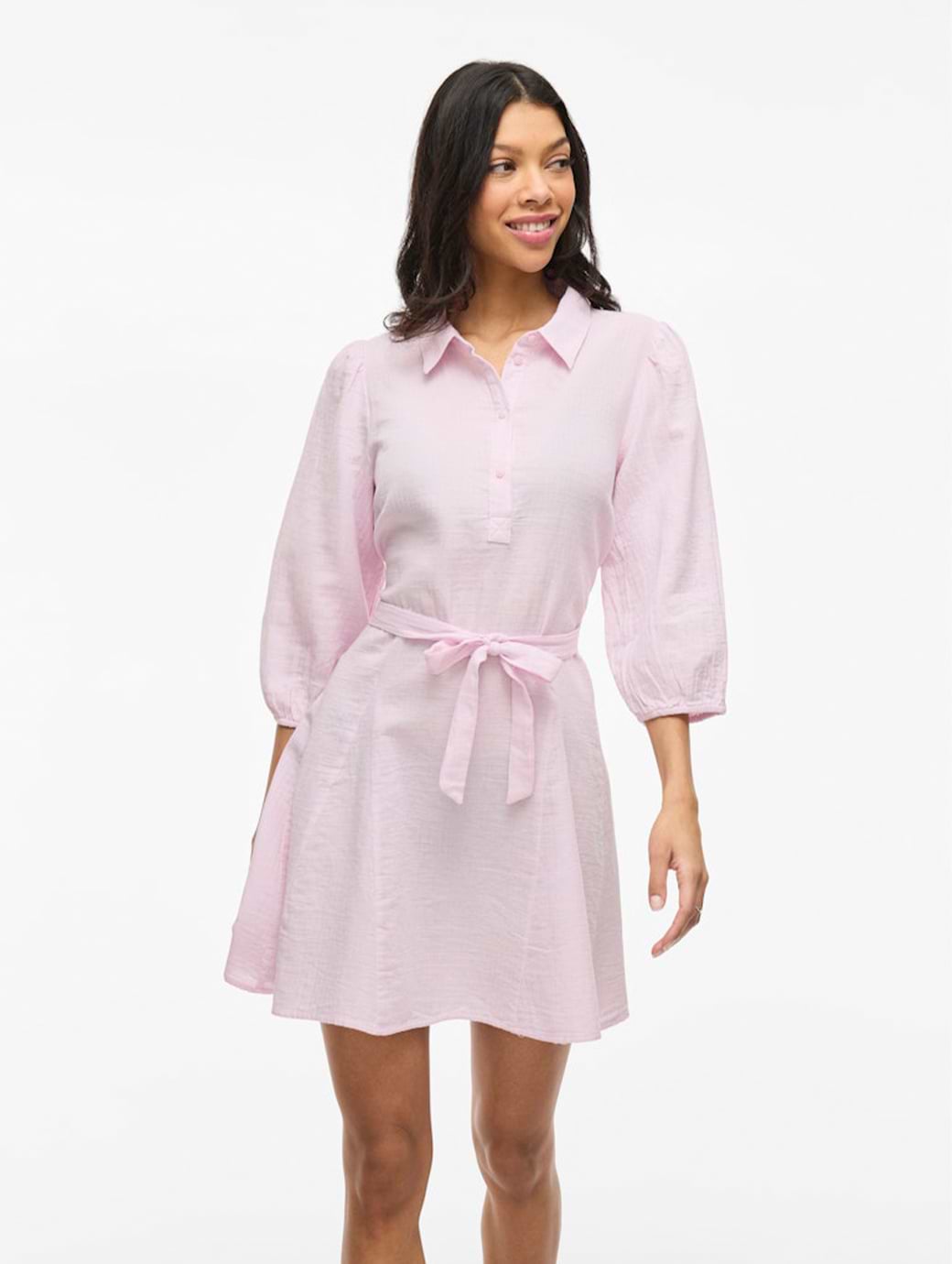 Vila Women's Lania 3/4 Short Shirt Dress Winsome Orchid