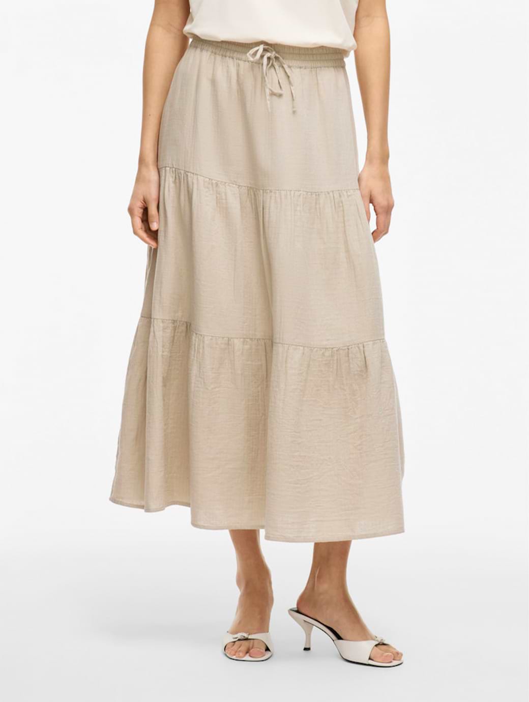 Vila Women's Lania Ankle Skirt Feather Grey