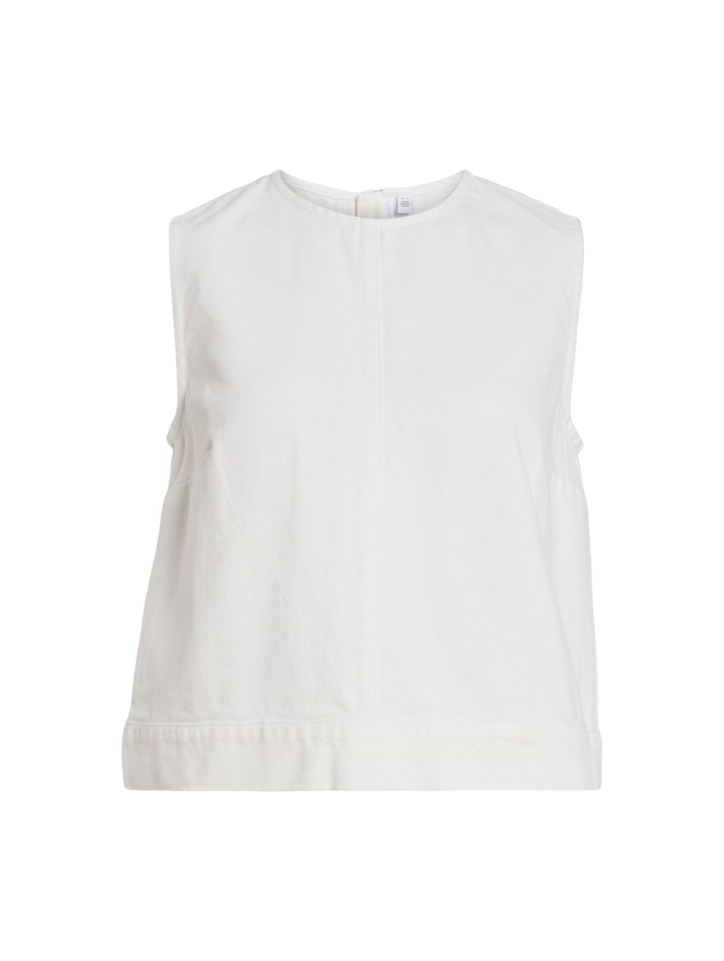 Vila Women's Pal O-Neck Short Sleeve Short Denim Top White