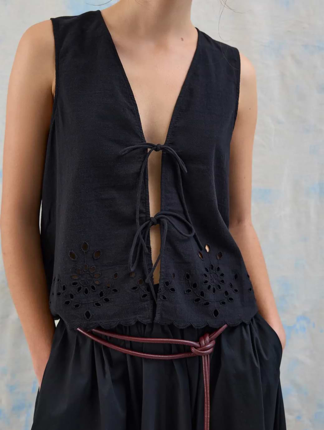 Vila Women's Orina V-Neck Open Vest Black Beauty