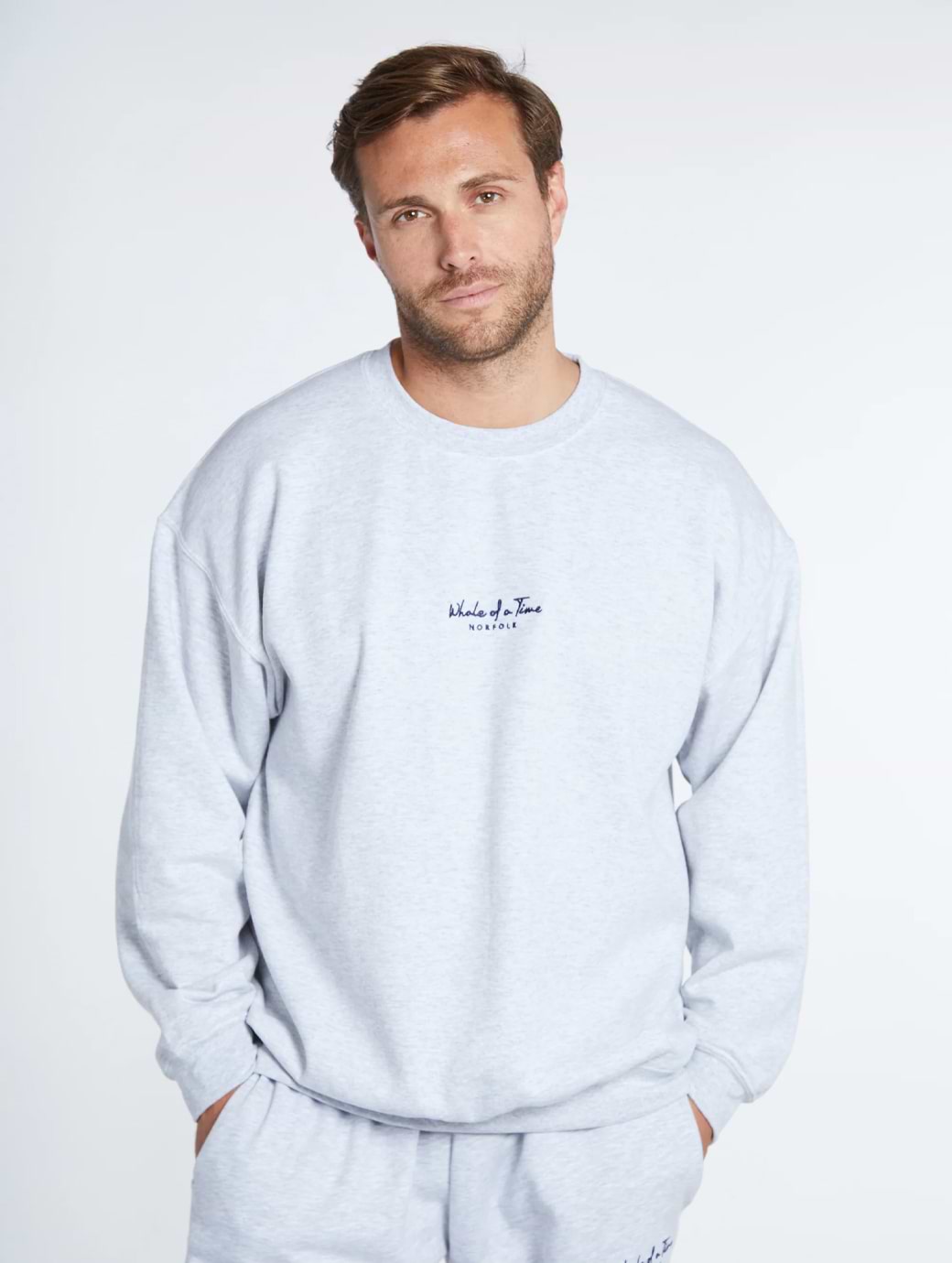 Whale Of A Time Signature Unisex Sweatshirt Light Grey