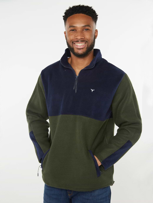 Whale Of A Time Exeter Fleece Olive/Navy