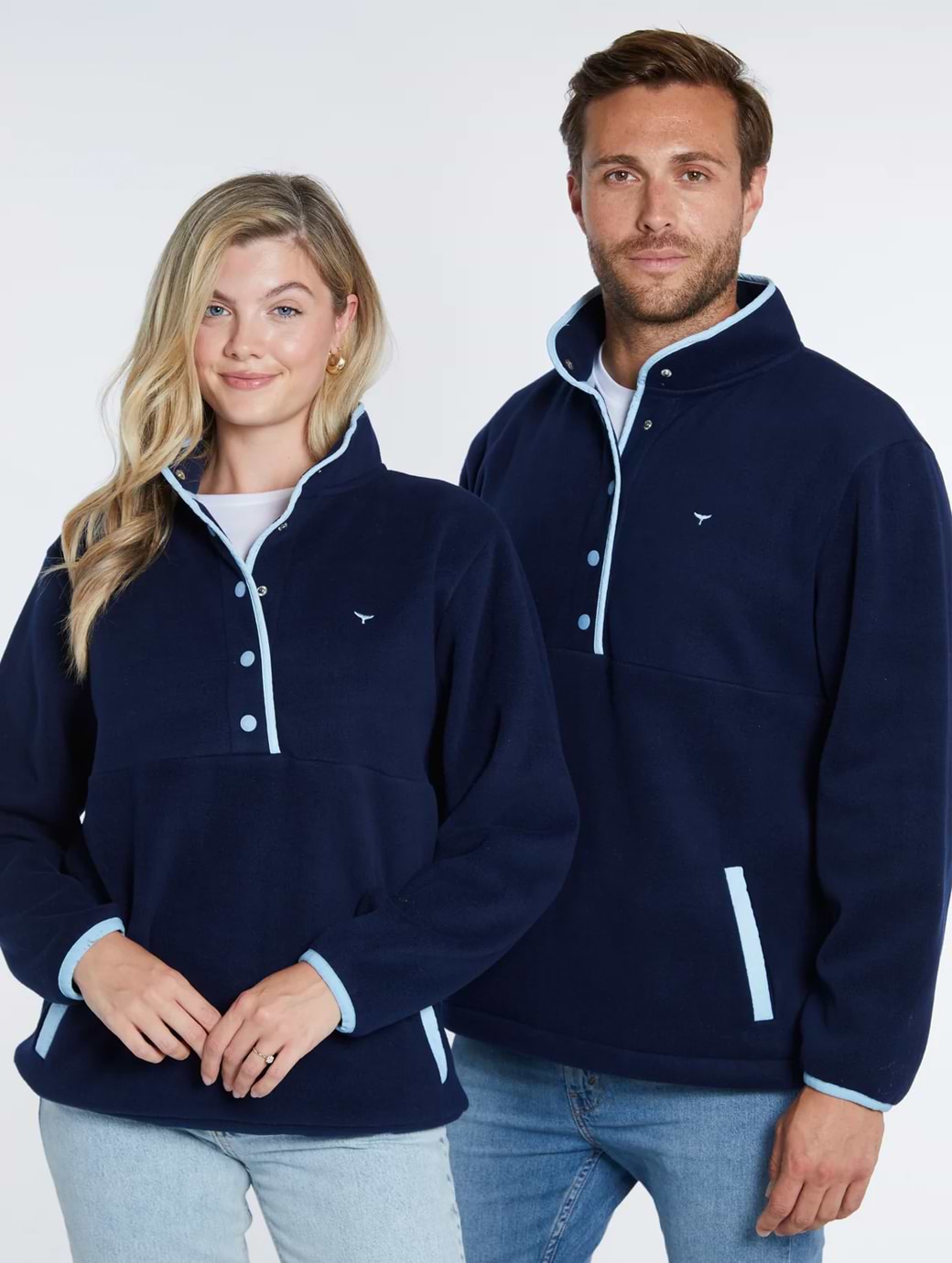 Whale Of A Time Unisex Pembroke Fleece Navy/Light Blue