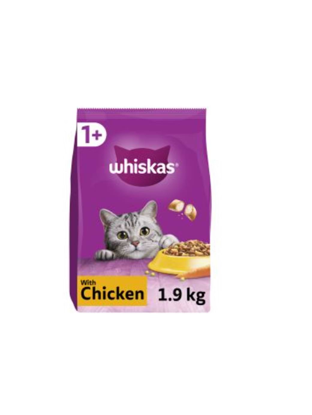 Whiskas 1+ Complete Chicken Dry Cat Food 1.9KG