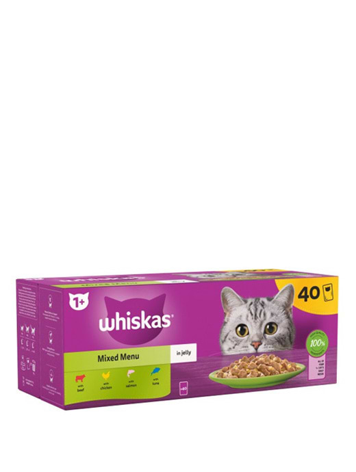 Whiskas 1+ Mixed Selection In Jelly 40 x 85g Pouches
