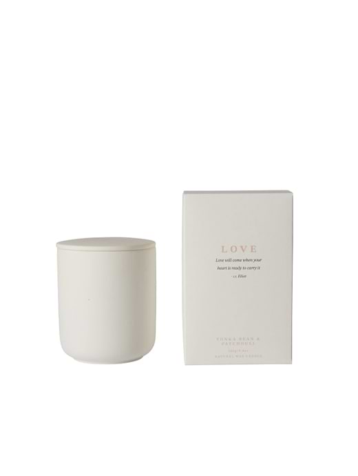 Chalk White Candle Love Tonka Bean & Patchouli 280g