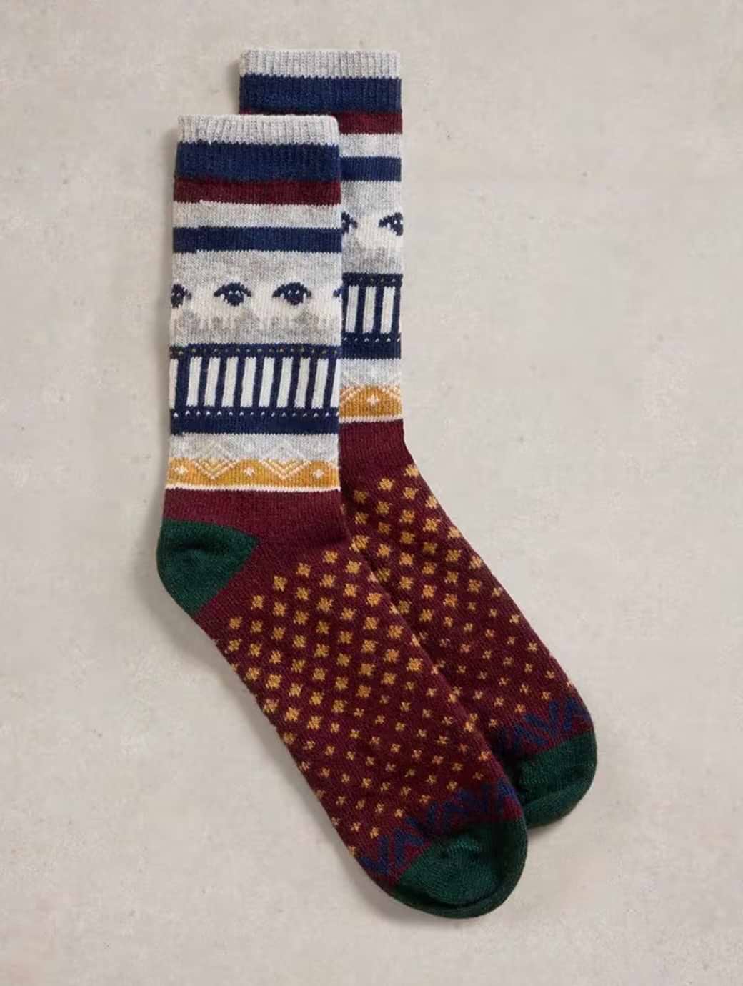 White Stuff Counting Sheep Sock Yellow Multi