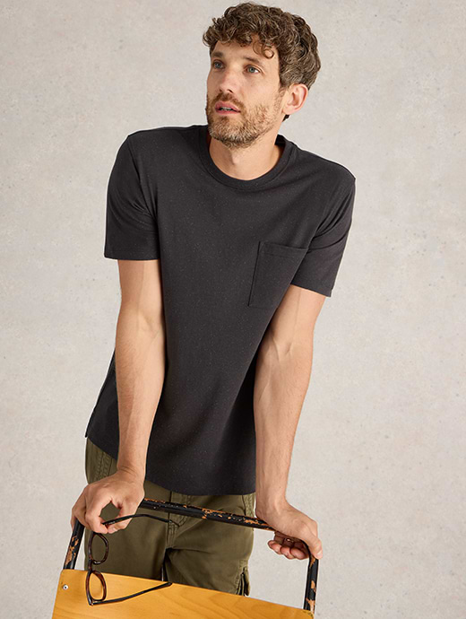 White Stuff Men's Abersoch Nep Short Sleeve Tee Dark Navy