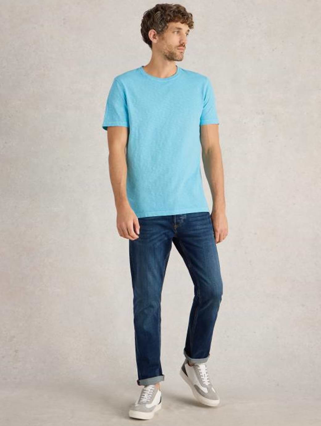 White Stuff Men's Abersoch Short Sleeve Tee Bright Blue