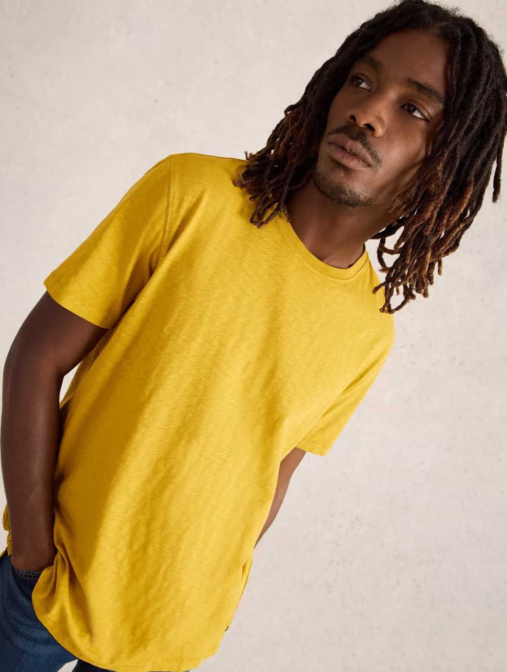 White Stuff Men's Abersoch Short Sleeve Tee Light Yellow
