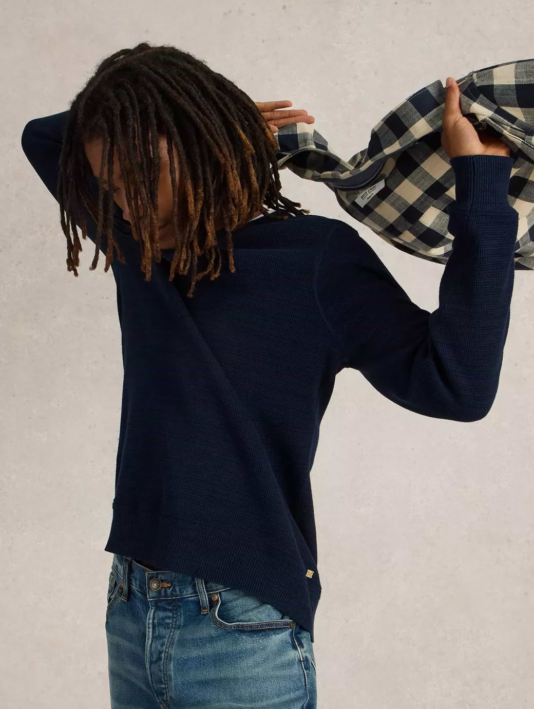White Stuff Men's Attadale Crew Neck Jumper Dark Navy 