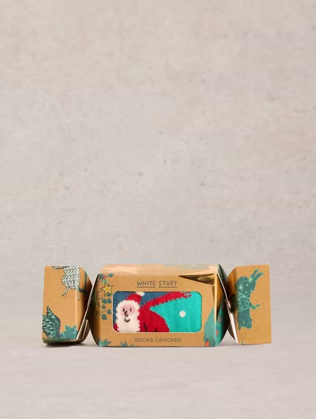 White Stuff Men's Cycling Santa In A Cracker Socks Teal Multi