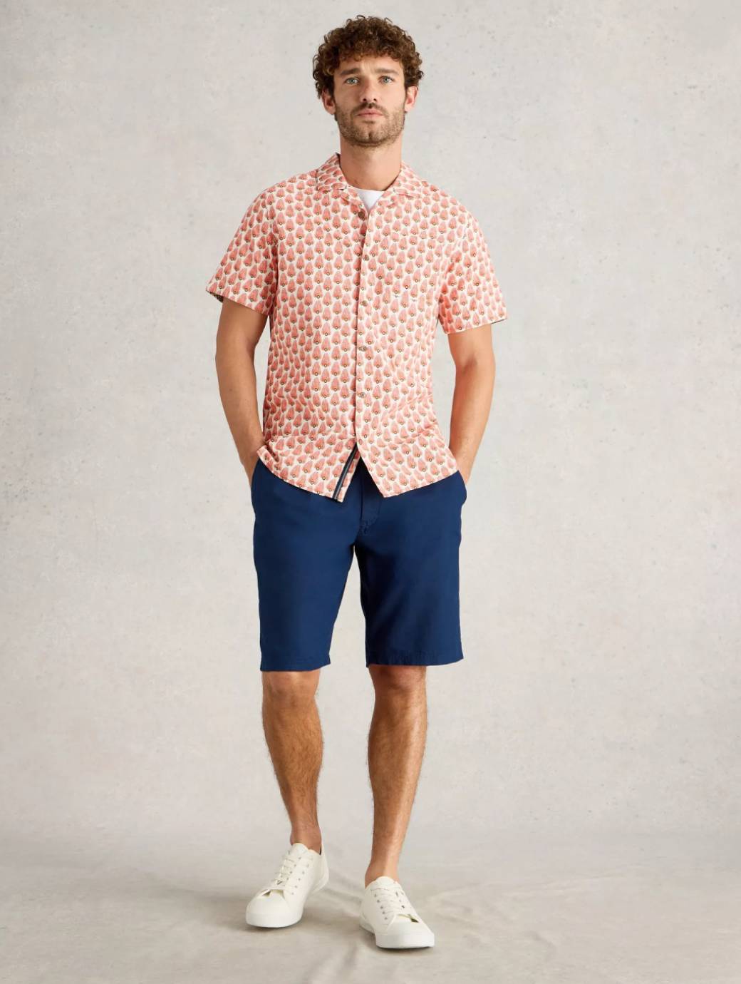 White Stuff Men's Drawstring Linen Blend Short Dark Navy