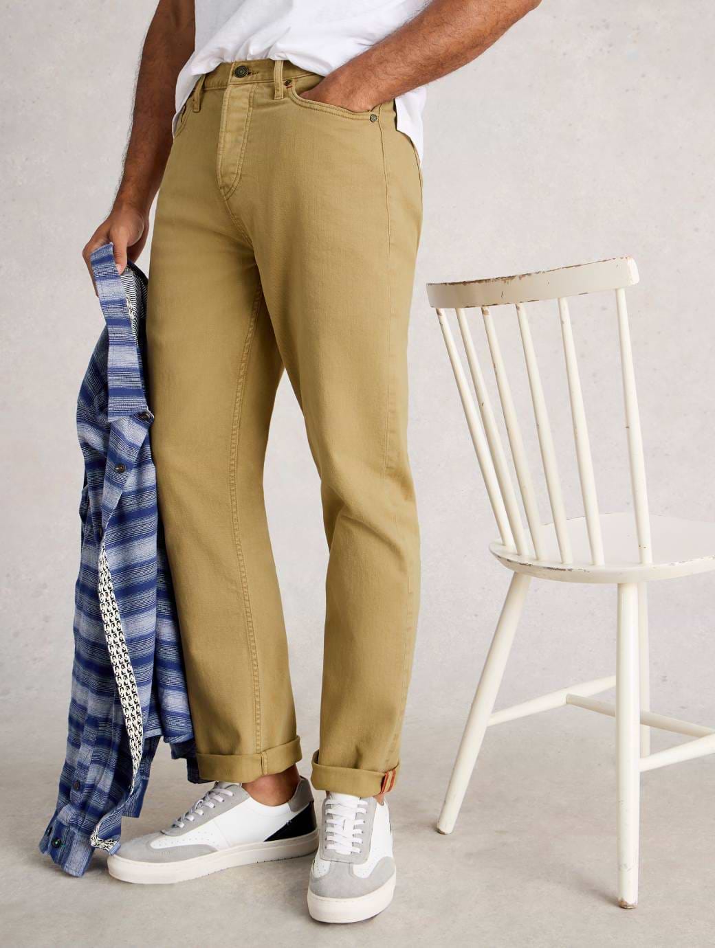 White Stuff Men's Eastwood Garment Dye Jean Light Natural 