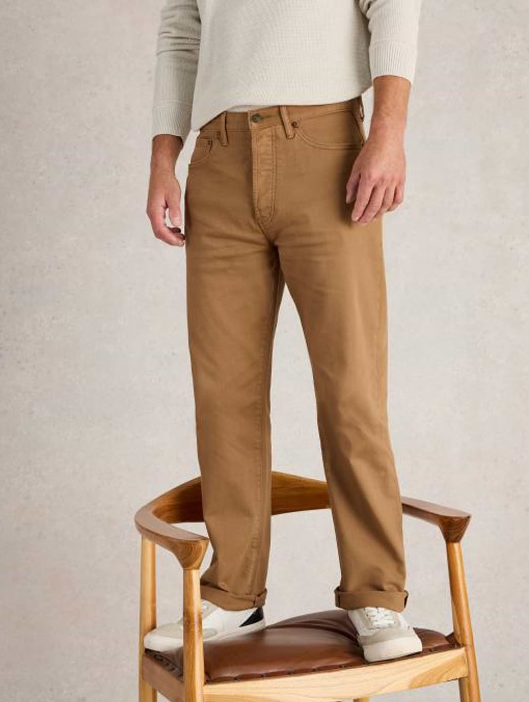 White Stuff Men's Eastwood Garment Dye Jean Short Mid Tan 