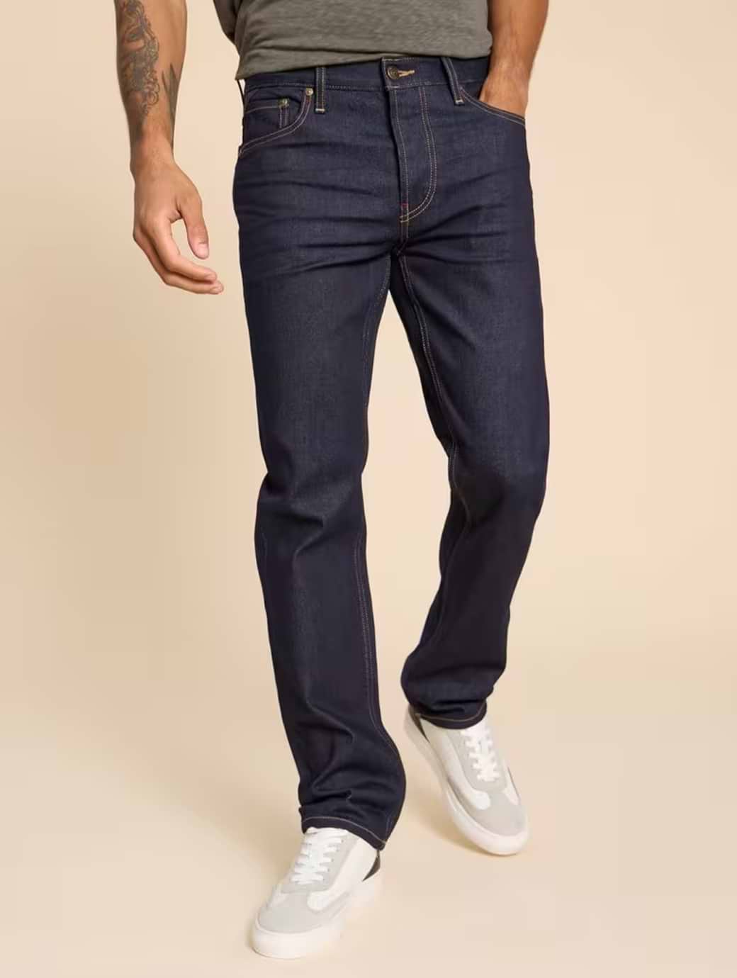White Stuff Men's Eastwood Straight Jean Dark Denim