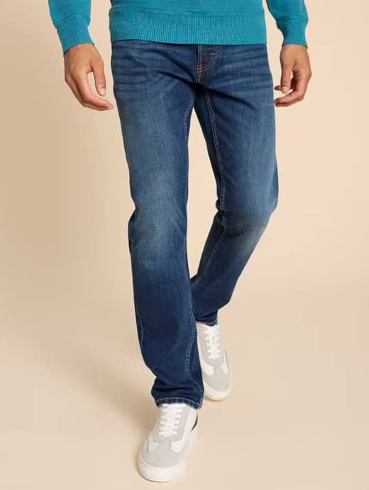 White Stuff Men's Eastwood Straight Jean Mid Denim