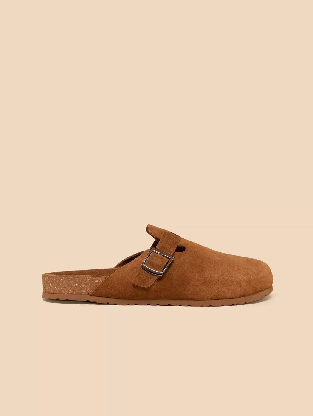 White Stuff Men's Freddy Suede Slip On Footbed Mid Tan