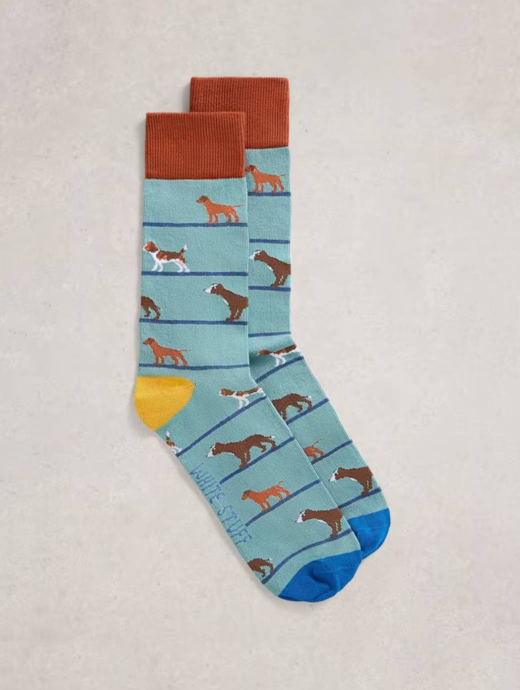 White Stuff Men's Novelty Ankle Sock Mid Blue