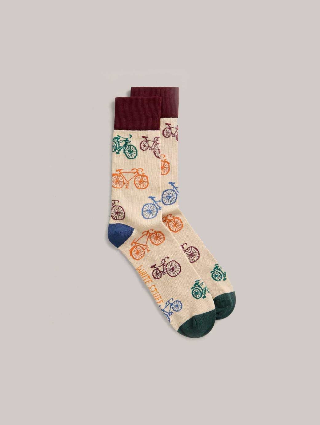 White Stuff Men's Novelty Ankle Sock Natural Multi