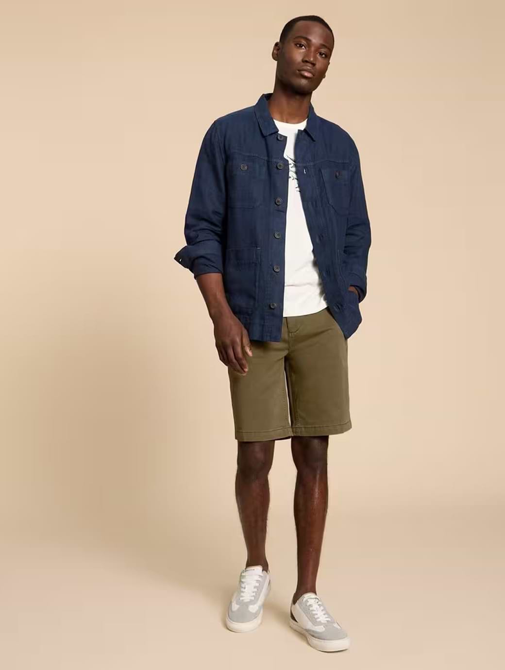 White Stuff Men's Sutton Organic Chino Short Dark Green