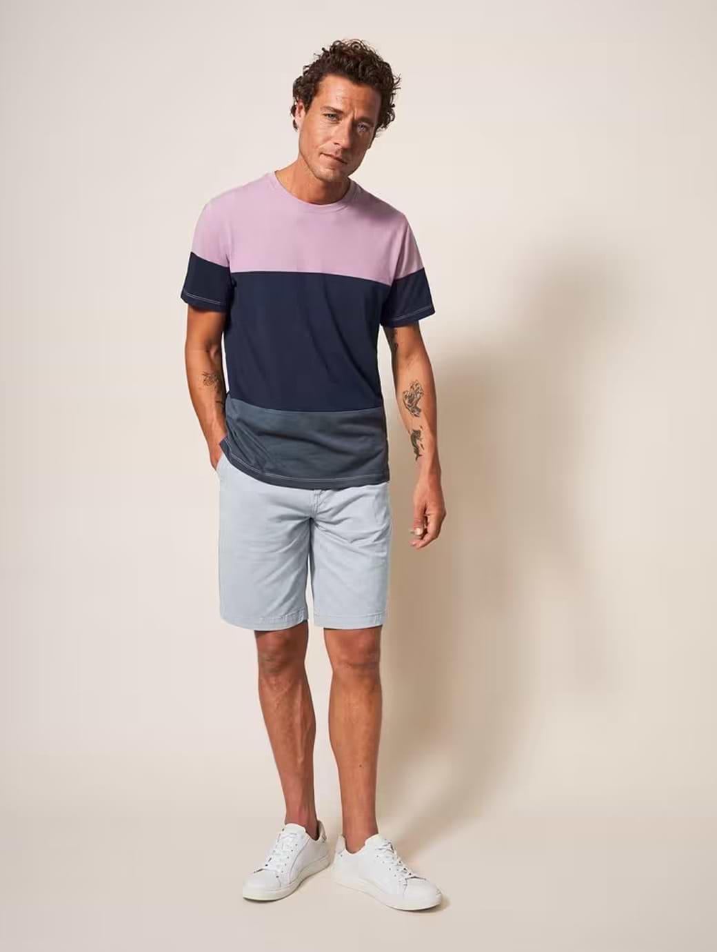 White Stuff Men's Sutton Organic Chino Short Light Grey