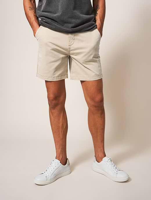 White Stuff Men's Sutton Organic Chino Short Light Natural 