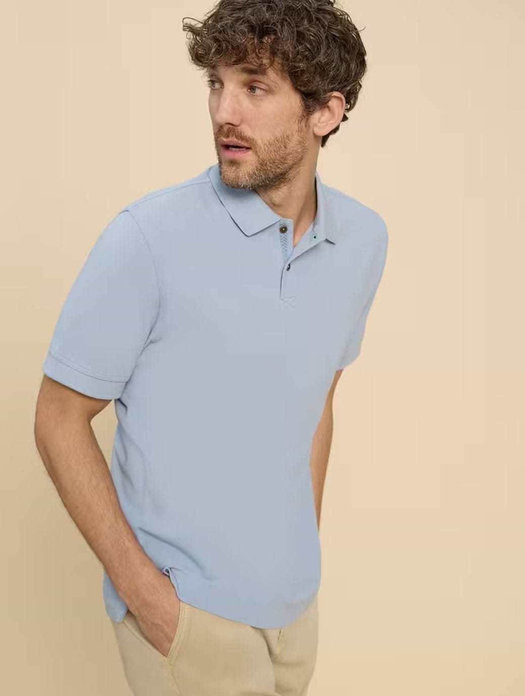 White Stuff Men's Utility Polo Light Blue