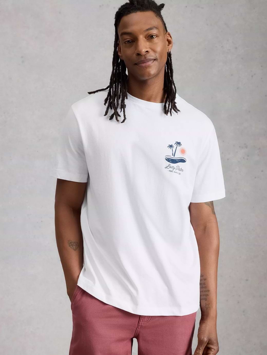 White Stuff Men's Horsham Pool Side Graphic Tee White
