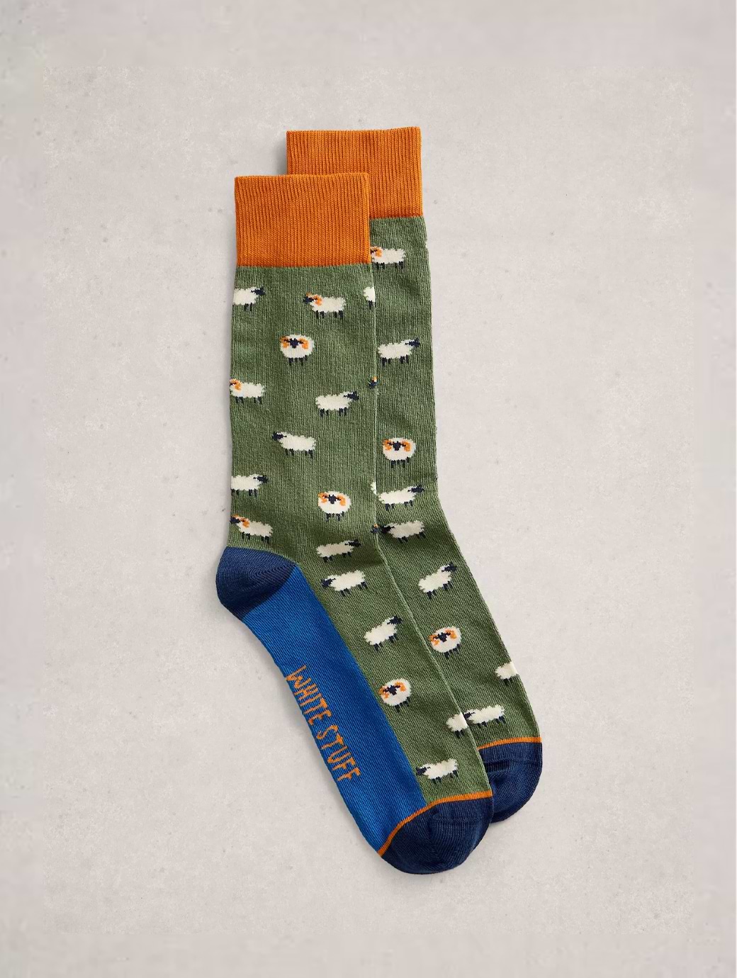 White Stuff Men's Sheep Ankle Sock Green Multi