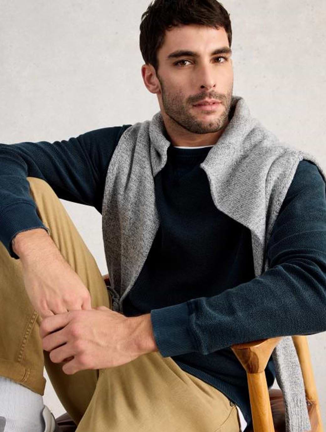 White Stuff Men's Sidmouth Crew Neck Dark Navy