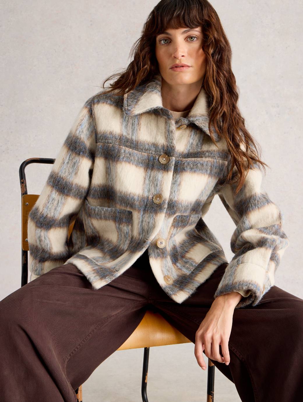 MLVINCE MLVINCE wool check jacket BLUE Lサイズ wool check jacket