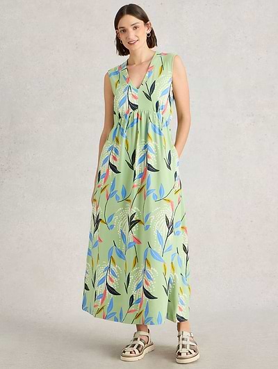jersey maxi dress uk Womens Dresses Long Sleeve Floral Maxi Dress Uk Elisha Print Jersey Maxi Dress, Navy Floral Jolie