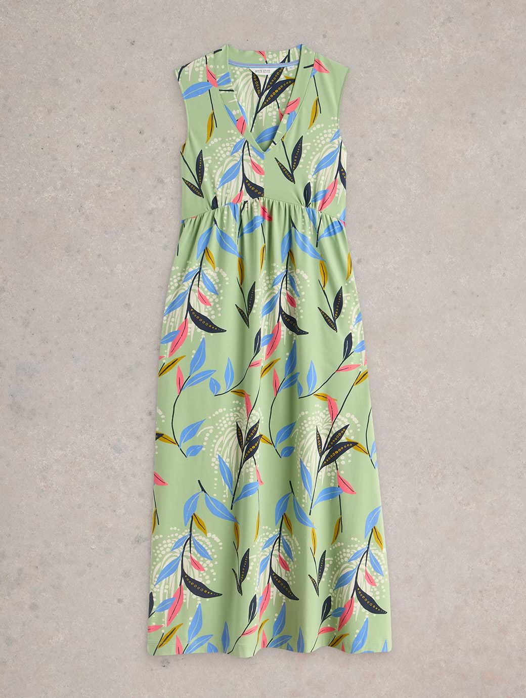 White Stuff Women's Archer Jersey Maxi Dress Regular Green Multi White Stuff Women's Archer Jersey Maxi Dress Regular Green Multi