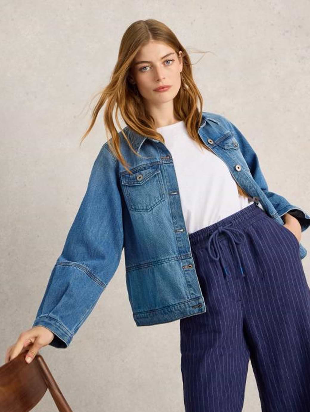 White Stuff Women's Camille Denim Jacket Mid Denim